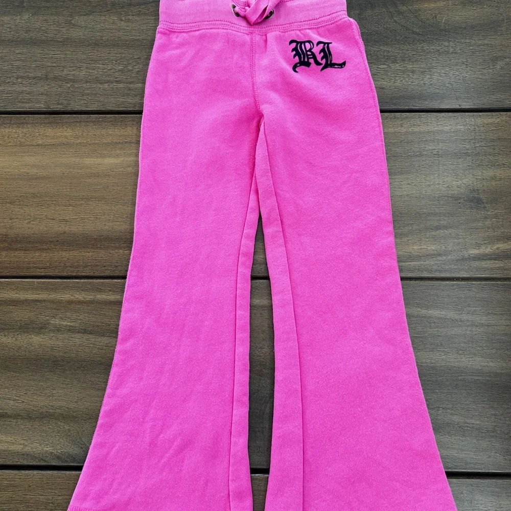 Girls Pink Ralph Lauren Flared‎ Sweatpants